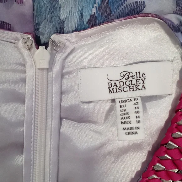 💜Badgley Mischka Belle💜 - Floral A-Line Sleeveless Olga Dress - Picture 3 of 13